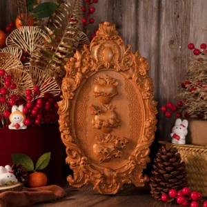 Wood Color Three Sacred Hearts of the Holy Family Wall Hanging Art work Personalized Religious Gift