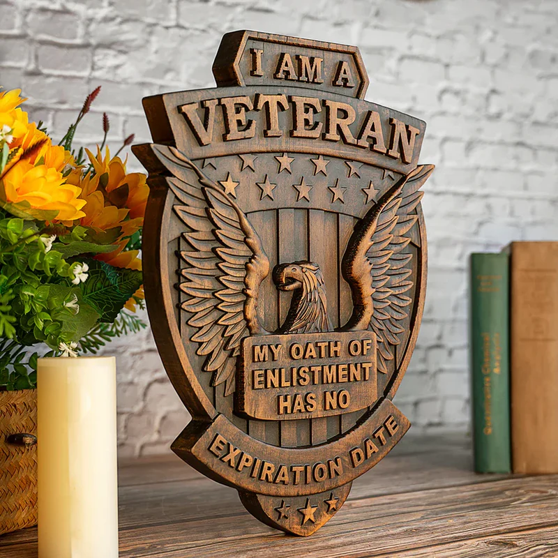 Veteran Memorial Plaque: "I Am A Veteran - My Enlistment Oath Has No Expiration Date" - Image 3