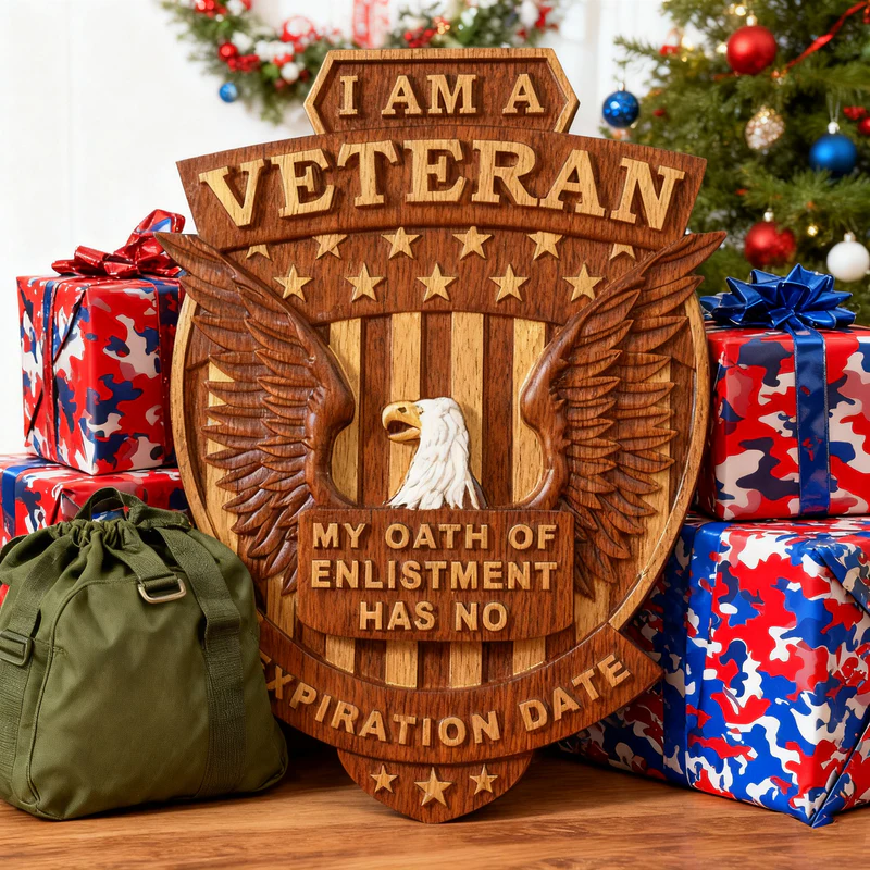 Veteran Memorial Plaque: "I Am A Veteran - My Enlistment Oath Has No Expiration Date"