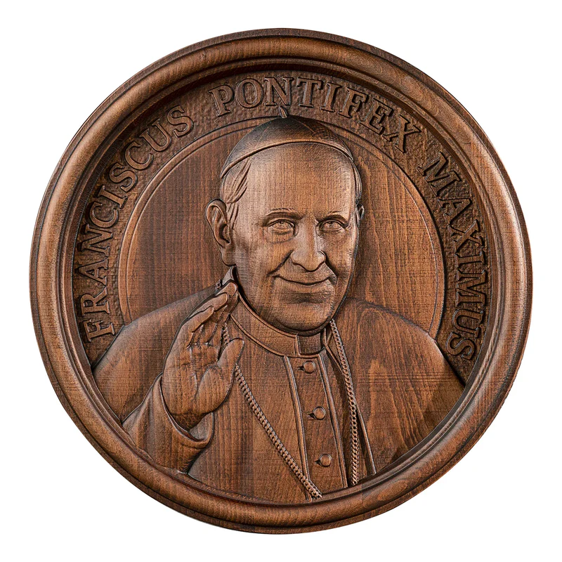 Pope Francis Wooden Wall Hanging Decorative Souvenir