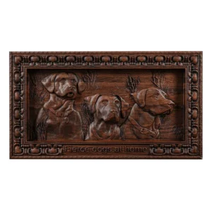 “Home Dogs in the House” Home Wall Decor Woodcarving
