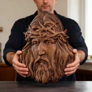 Handcrafted Beechwood Jesus Thorn Crown Wall Hanging — A Sacred Reminder of His Everlasting Love
