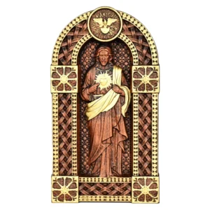 Sacred Heart of Jesus Arch Wooden Tabletop Arrangement