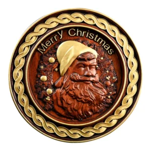 Best Christmas Gift - Santa Claus Round Wooden Wall Decoration