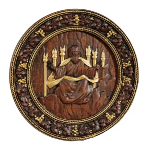 Universal God Round Wooden Carving Wall Decoration