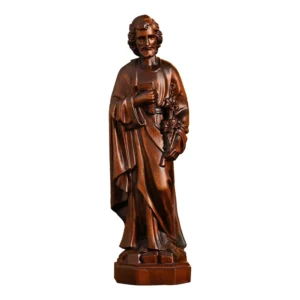 Joseph Wooden Round Carved Tabletop Ornament