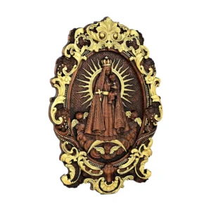 Madonna and Child Wooden Carving -- Gilt Carving Craftsmanship, Carrying the Light of Faith