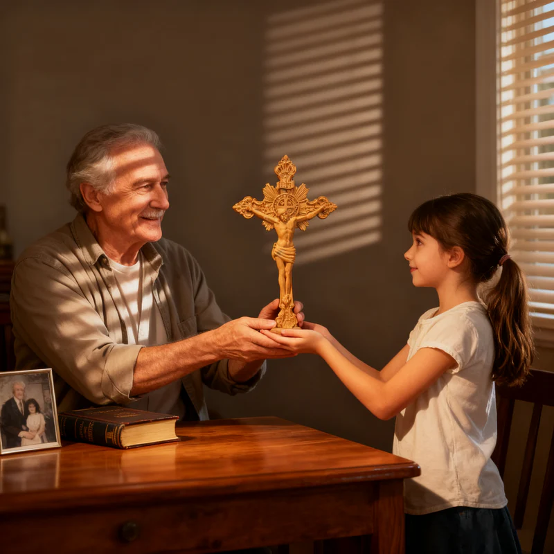 St. Benedict Exorcism Cross wood carved - Bless you and your family - Image 3