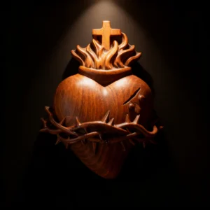 Holy Family Three Sacred Hearts Wooden Wall Decoration