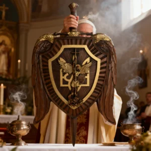 Archangel Michael Sword & Shield Wall Plaque - Divine Protection in Spiritual Warfare