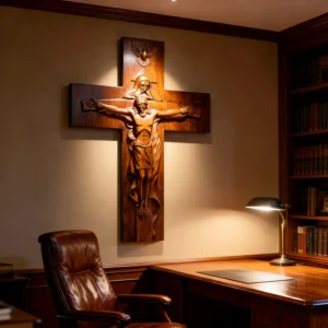 Bgcopper Holy Trinity Crucifix Wood Decor