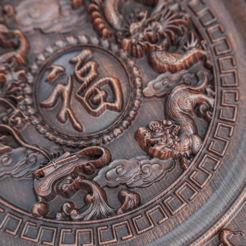 Chinese Zodiac “Fu” Disc Wooden Decoration Wall Hanging - Image 5