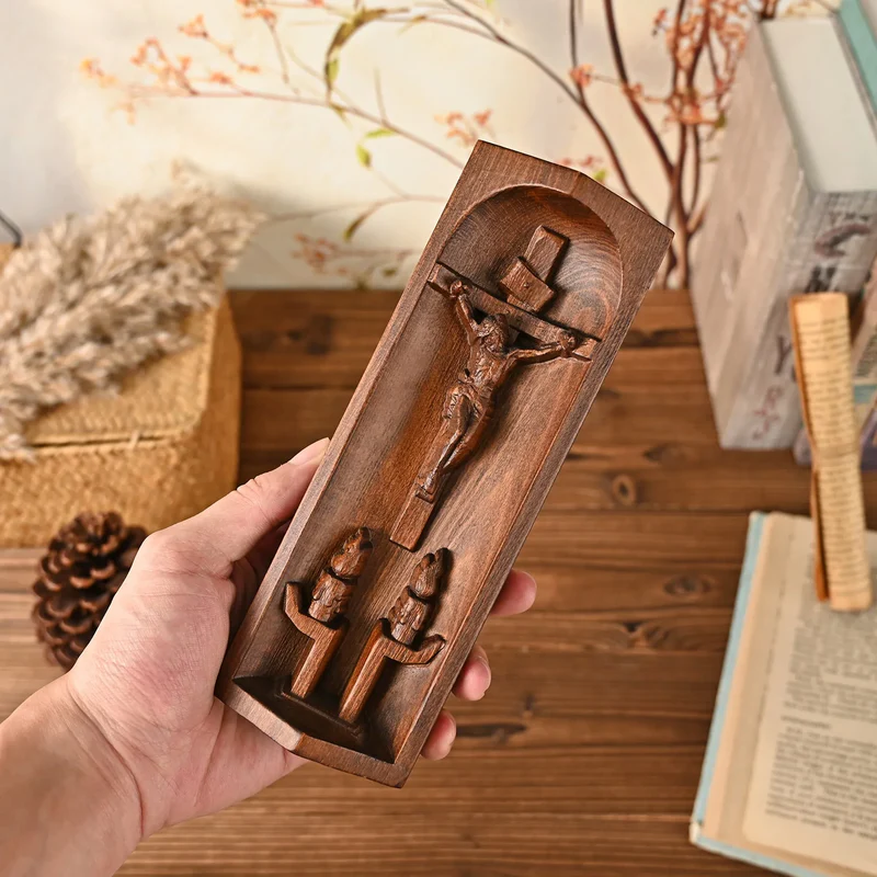 Beech Wood Holy Family Altar Decor - Handcrafted Christian Prayer Desktop Gift - Image 7