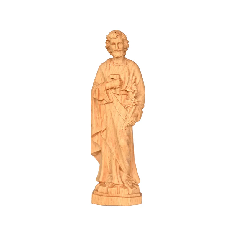 Joseph Beechwood Round Carved Tabletop Ornament
