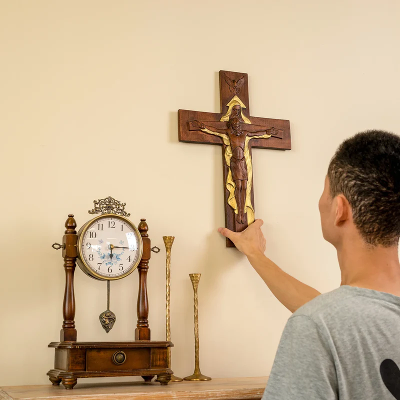 Bgcopper Holy Trinity Crucifix Wood Decor - Image 2