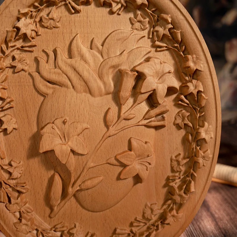 Sacred Family Three Sacred Hearts Wall Decoration Wood Sculpture - Image 5