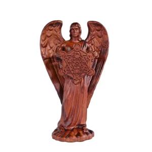 Metatron Angel Cube Beechwood Guardian Ornament: Soulful Resonance of Faith and Art