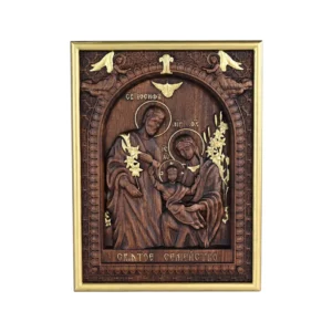 Beechwood Holy Family Wall Hanging: Carving Devotion in Wood, Bringing Sacred Warmth