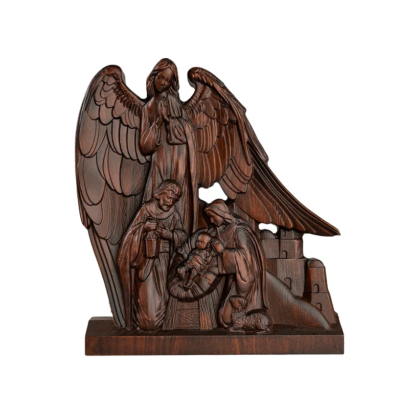 Holy Family With Guardian Angel Statue - Divine Blessing for Your Home