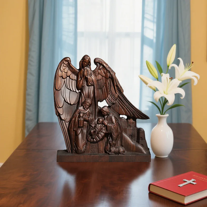 Holy Family With Guardian Angel Statue - Divine Blessing for Your Home - Image 4