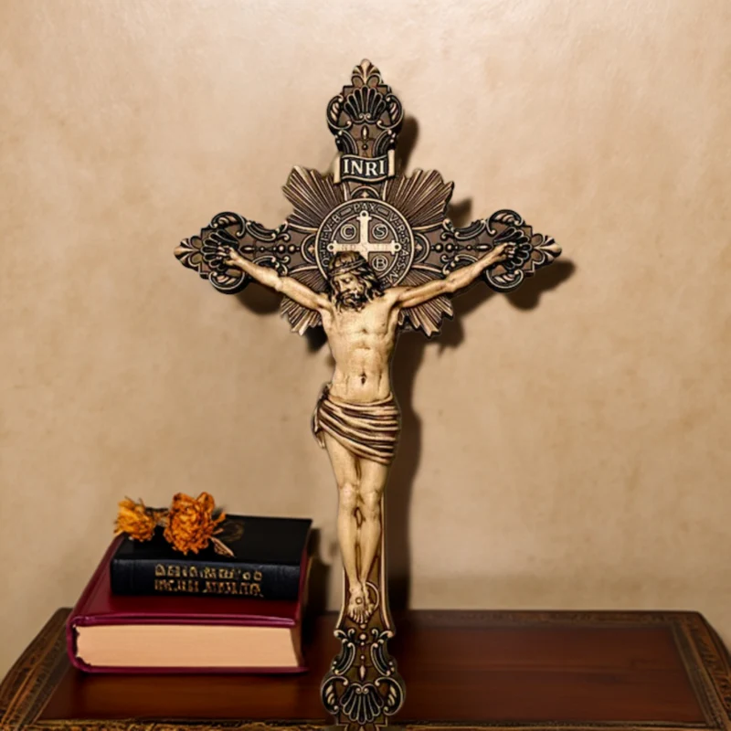 St. Benedict Crucifix: Maple Wood, Divine Protection, & the Story of Redemption - Image 4